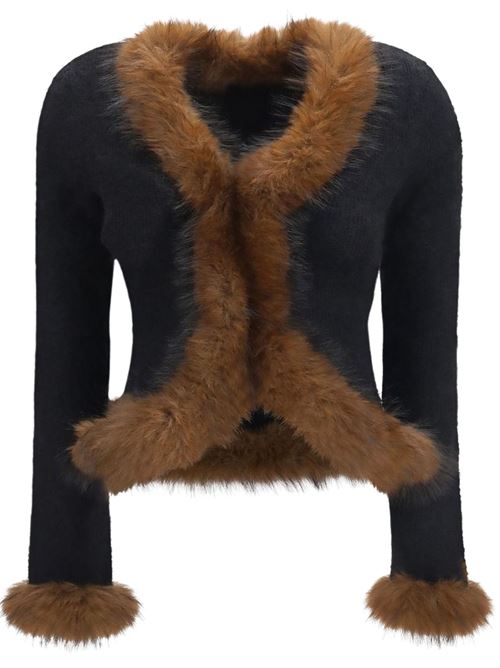 Cardigan faux fur SELF PORTRAIT | AW26148CBBLACK